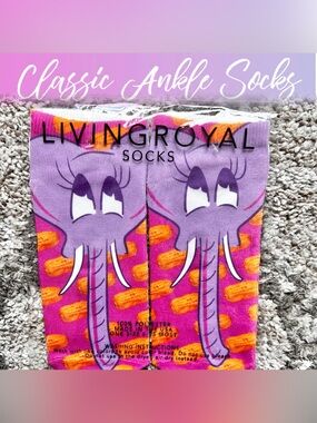 Living Royal Elephant Face Socks Kawaii Novelty Ankle Socks Rare